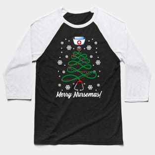 Nurse Christmas Tree Baseball T-Shirt